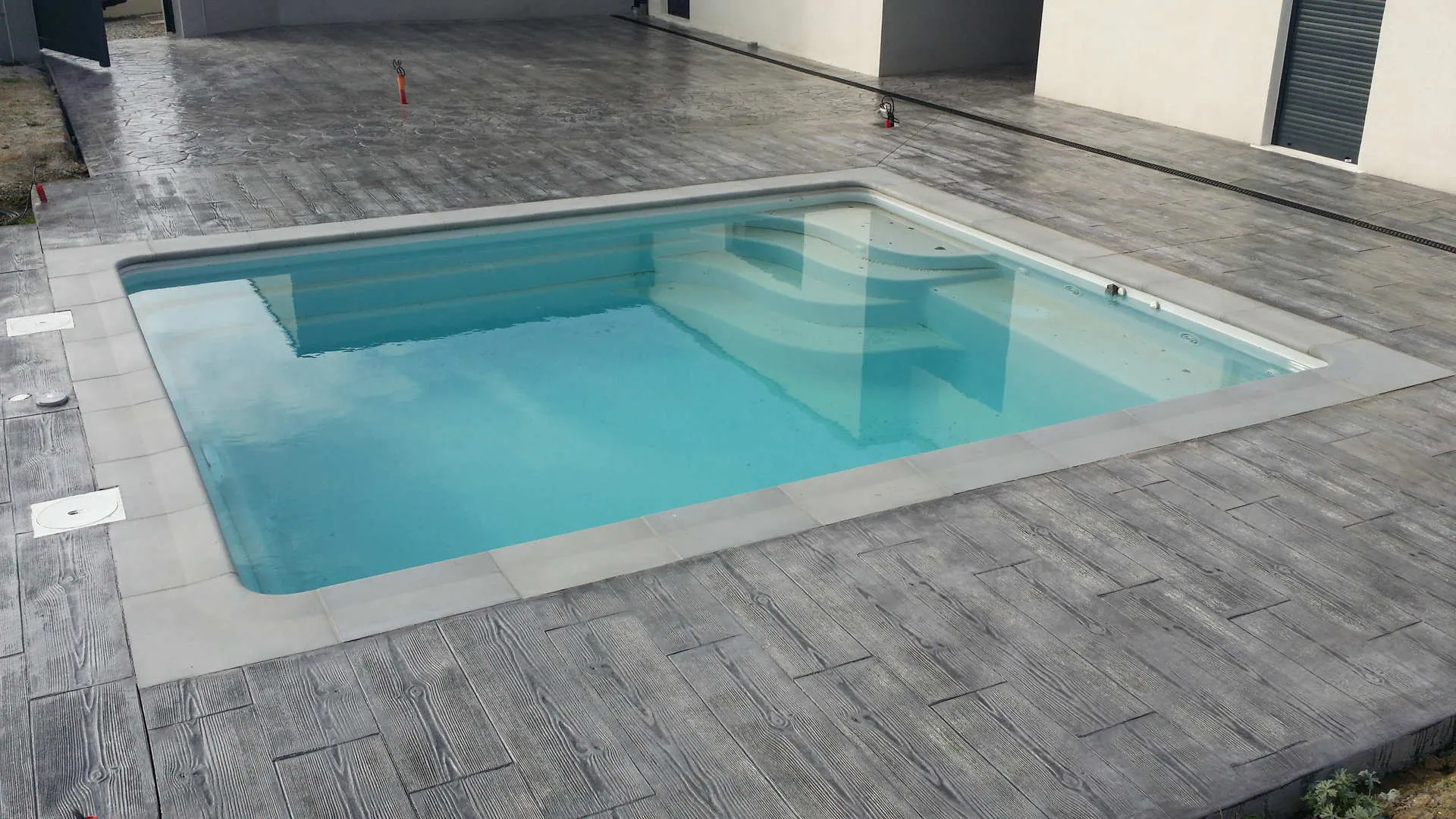 rectangular swimming pool with printed concrete pavement wood rectangular swimming pool with printed concrete pavement wood