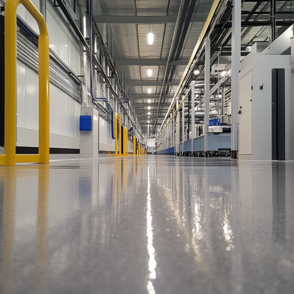 View of an industrial flooring in an industrial facility