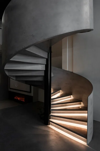 Innovative graue mikrozement treppe