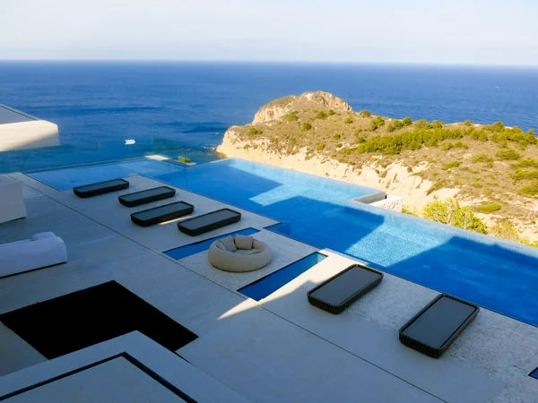 Modern microcement swimming pool